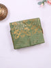 Green Semi Tussar Silk Saree with Plant Design on the Body and without Border - Diadem