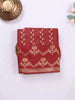 Red Semi Tussar Silk Saree with Flower Design on the Body and without Border - Diadem