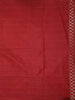 Red Semi Tussar Silk Saree with Flower Design on the Body and without Border - Diadem