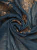 Blue Floral Embroidery Chiffon Silk Saree
