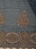 Blue Floral Embroidery Chiffon Silk Saree