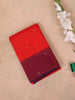Red Pure Kanchipuram Bridal Silk Saree with Zari Butta on the Body with Contrast Border - Diadem
