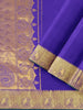 Royal Blue Pure Kanchipuram Bridal Silk Saree with Plain body and Dense Zari Border