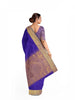 Royal Blue Pure Kanchipuram Bridal Silk Saree with Plain body and Dense Zari Border