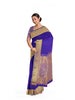 Royal Blue Pure Kanchipuram Bridal Silk Saree with Plain body and Dense Zari Border