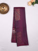 Dark Purple Pure Kanchipuram Saree with Paisley Motif on the body and Without Border - Diadem