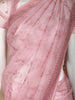 Pink Floral Designed Tissue Organza Saree