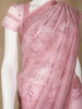 Pink Floral Designed Tissue Organza Saree
