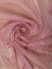 Pink Floral Designed Tissue Organza Saree
