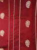 Brown Banarasi Saree with Floral Motif on the Body with Zari Border