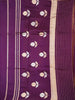 Violet Banarasi Saree with Plant Motif and Stripes on the Body and Zari Border - Diadem
