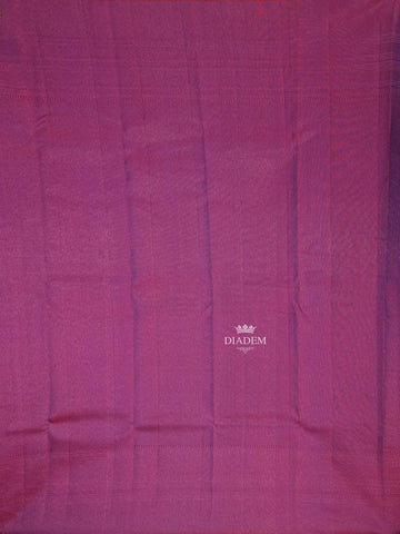 Dark Blue Pure Kanchipuram Silk Saree with Plain Body Design with Contrast Border - Diadem