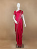 Dark Pink Solid Satin Fancy Saree with Designed Border