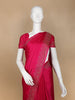 Dark Pink Solid Satin Fancy Saree with Designed Border
