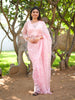 Soft Peach Pink Heavy Sequins Embroidered Design Net Fancy Saree with Scalloped Border