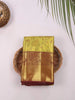 Olive Green Pure Kanchipuram Bridal Silk Saree with Floral Motif & Zari Border
