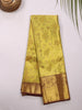 Olive Green Pure Kanchipuram Bridal Silk Saree with Floral Motif & Zari Border