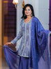 Purple Floral Design Crepe Salwar Palazzo Suit - Diadem