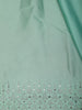 Auqa Green Solid Satin Fancy Saree with Designed Border