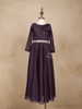 Dark Purple Glitter Net Gown Embellished with Stonework - Diadem