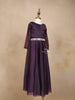 Dark Purple Glitter Net Gown Embellished with Stonework - Diadem