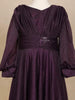 Dark Purple Shimmer Full Sleeve Gown - Diadem