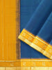 Teal Blue Pure Kanchipuram Bridal Silk Saree with Plain body and Contrast Zari Border