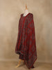 Dark Maroon Floral Printed Cotton Salwar Suit