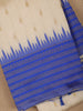 Ivory White with Blue Zari Border Fancy Kerala Cotton Saree - Diadem