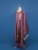 Light Purple Floral Designed Cotton Anarkali Salwar Suit - Diadem