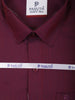 Wine Solid Shirt with White Dhoti Featuring Wine Woven Border