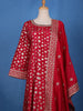 Cherry Red Sequins Embellished Banarasi Salwar Suit - Diadem