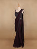 Dark Red Embroidery Crepe Ready To Wear Saree with Designer Blouse - Diadem