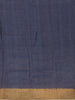 Navy Blue Floral Woven Tussar Silk Saree - Diadem
