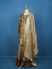 Brown Floral Designed Banarasi Sharara Salwar Suit