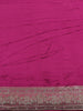 Wine Solid Design Satin Saree with Mirror Work & Heavy Zari Embroidered Border - Diadem