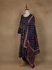 Navy Blue Floral Design Printed Cotton Salwar Suit - Diadem