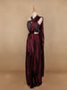 Dark Red Embroidery Satin Ready To Wear Saree with Designer Blouse - Diadem