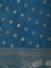 Teal Blue Butta Design Chiffon Saree