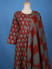 Maroon Floral Printed Cotton Salwar Suit - Diadem