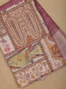 Light Burgundy Floral Printed Cotton Saree - Diadem