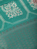 Teal Green Floral hexagonal Printed Cotton Saree - Diadem