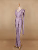 Lavender Embroidery Lyrca Ready To Wear Saree with Designer Blouse