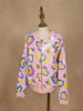 Light Pink Sequined Full-Sleeve Bomber Jacket