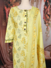 Lime Green Floral Printed Cotton Salwar Suit with Dupatta