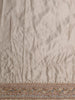 Soft Ivory Peacock and Floral Zari Woven Design Pure Banarasi Silk Saree with Designer Border