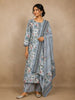 Blue Floral Printed Design Cotton Salwar Suit
