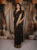 Deep Chocolate Brown Birds Butta Zari Woven Design Kanchipuram Silk Saree with Elephant Zari Border