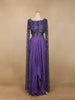Purple Net Embroidered Designed Indowestern Lehenga