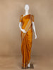 Yellow Floral Designed Satin Fancy Saree